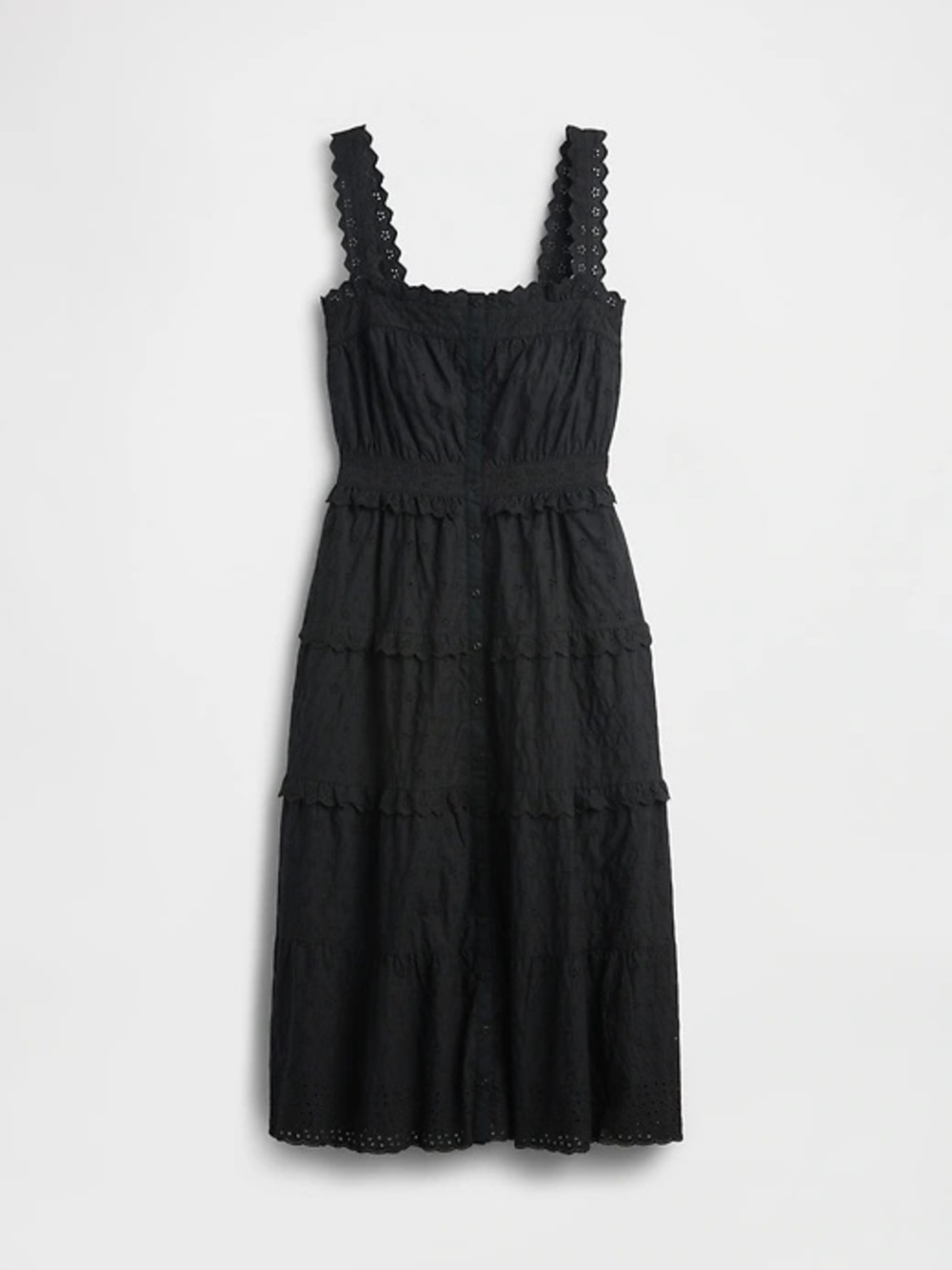 Gap × DÔEN Eyelet Midi Dress 
Medium
Color: true black